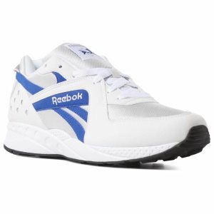 Reebok Pyro Turnschuhe Damen - Weiß/Königsblau/Grau/Schwarz - DE 537-ZNG